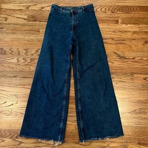 ZARA MARINE WIDE LEG HIGH WAISTED JEANS SZ 2